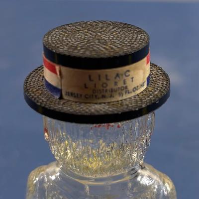 Vintage Lilac Lioret Glass Man Perfume Bottle