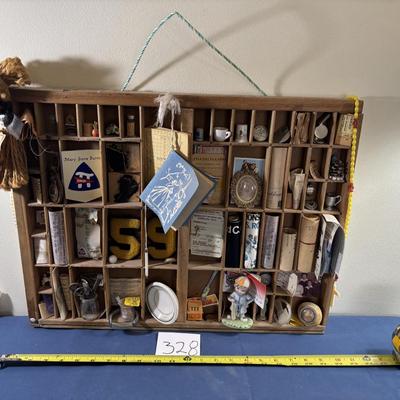 Vintage Printer Box Full of Memorabilia