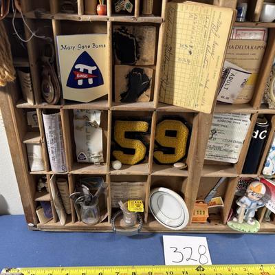 Vintage Printer Box Full of Memorabilia