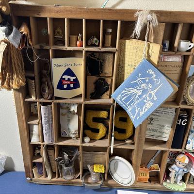 Vintage Printer Box Full of Memorabilia