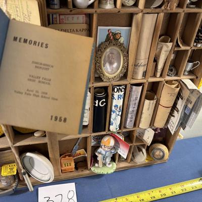 Vintage Printer Box Full of Memorabilia