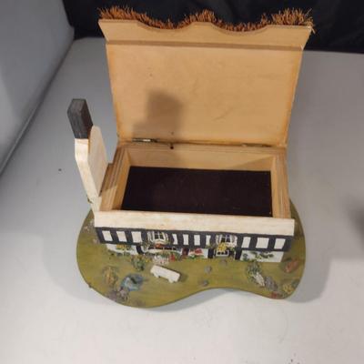 Pair of Cottage Figurines- One is Musical