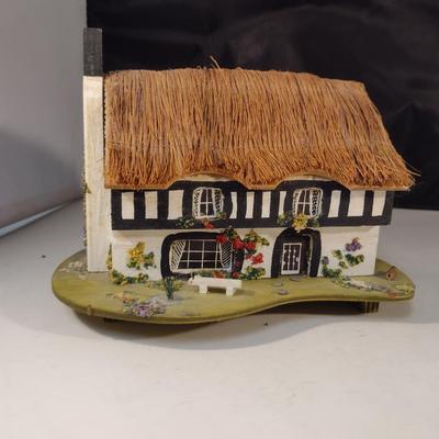 Pair of Cottage Figurines- One is Musical