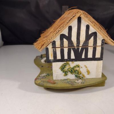 Pair of Cottage Figurines- One is Musical