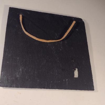 Painted Merry Christmas Sign on Slate- Approx 8" Square