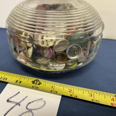 Vintage Kerosene Lamp Filled With Buttons