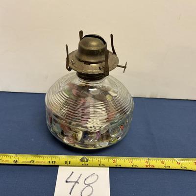 Vintage Kerosene Lamp Filled With Buttons