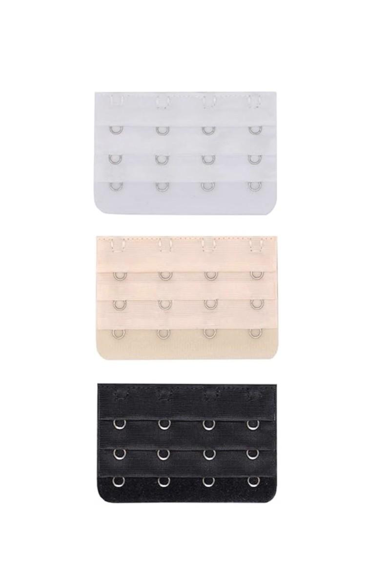 thumbnail interactive-video image 1 of Women's 3-Hook Bra Extender – Pack Of 4 (Black) – Add Extra Length & Comfort 1 of 2