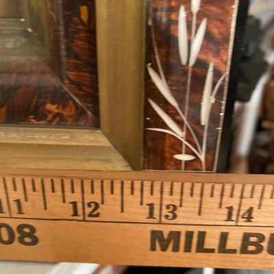 Vintage Inlay wood frame with Corot Print, very ornate