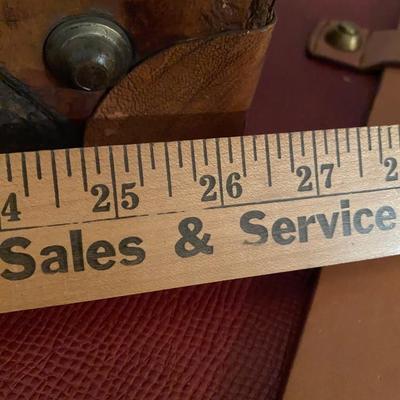 antique large heavy leather quality suitcase