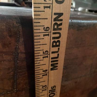 antique large heavy leather quality suitcase