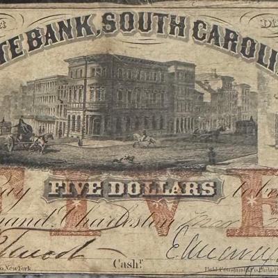 1855 State Bank of South Carolina $5