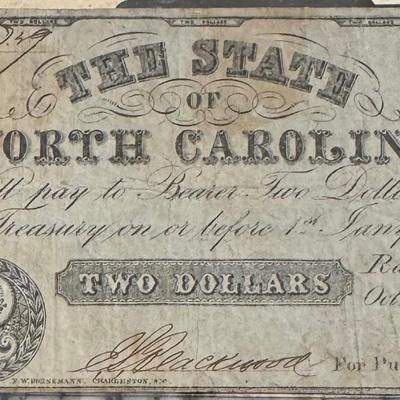 1861 State Of North Carolina $2