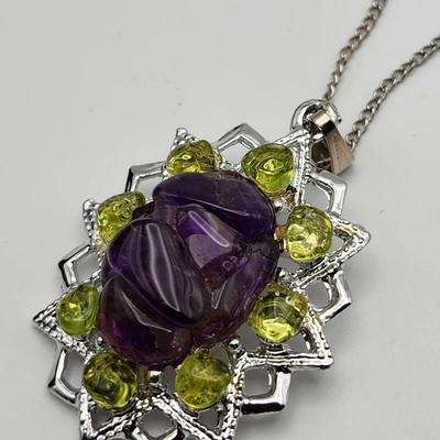 Amethyst Tourmaline Pendant