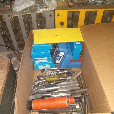 Bolt bins and bits on shelf