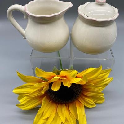 6 Piece Tea Set - Pink and Cream