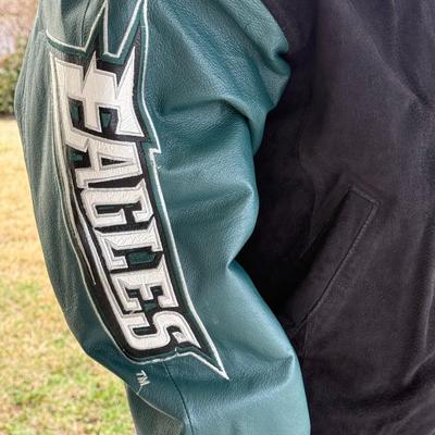 Carl Banks Philadelphia Eagles Jacket- Men's size XXL. Suede body with leather sleeves.