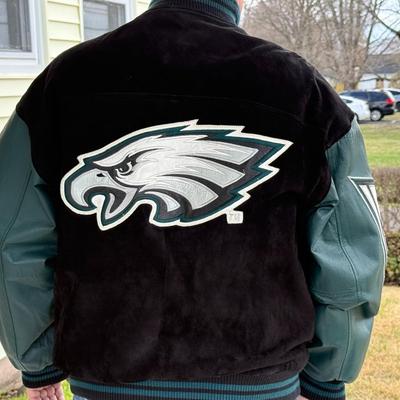 Carl Banks Philadelphia Eagles Jacket- Men's size XXL. Suede body with leather sleeves.