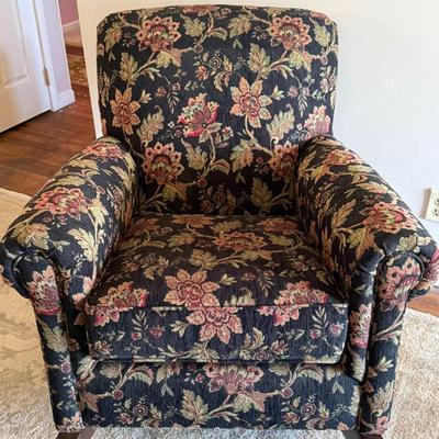 Floral Tapestry Fabric Armed Chair Rocker