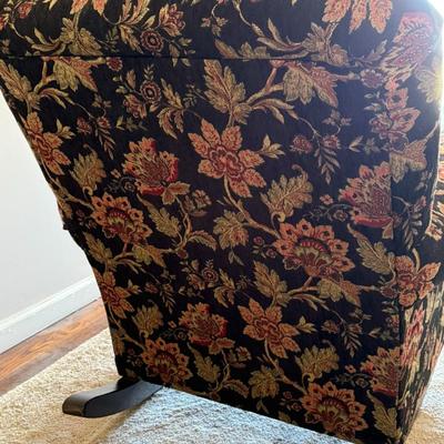 Floral Tapestry Fabric Armed Chair Rocker