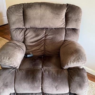 Brown Soft Micro-Fiber Power Lift Recliner