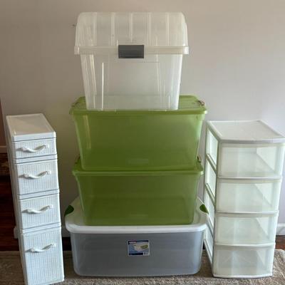 Plastic Totes and Bins Lot