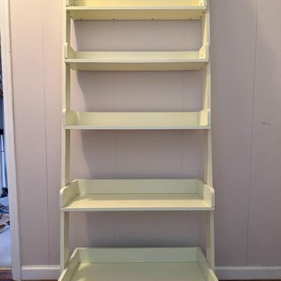 Cream Colored Wood Ladder Shelf