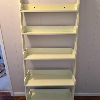 Cream Colored Wood Ladder Shelf