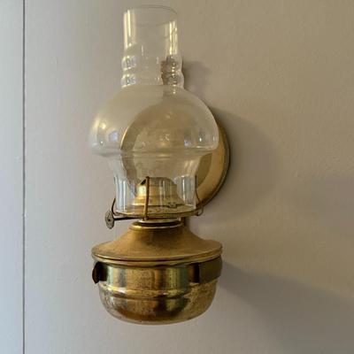 Antique Brass Wall Hanging Oil Lamp