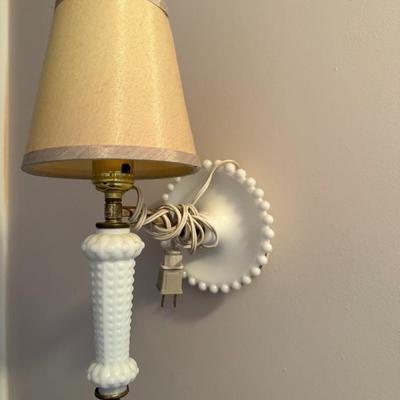 Vintage White Milk Glass Wall Lamp