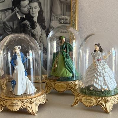 "Gone With the Wind" Glass Encased Figurines Lot