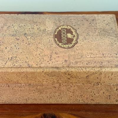 Godiva Cork Box Filled w/ Vintage Trinkets