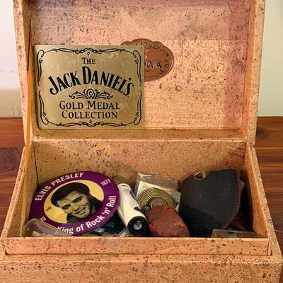 Godiva Cork Box Filled w/ Vintage Trinkets