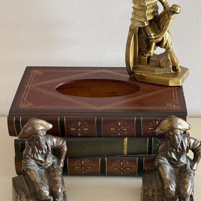 Vintage Heavy Bronze Bookends Lot