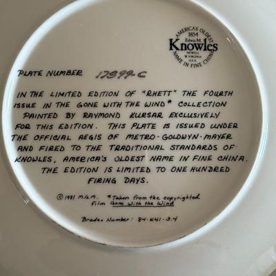 "Gone With the Wind" Knowles Collectible Plates Lot