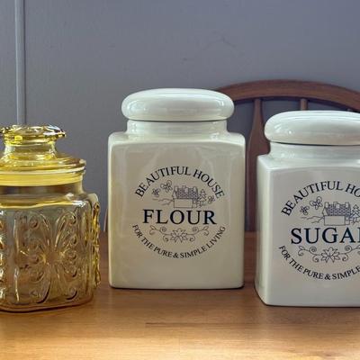 Flour and Sugar Canisters Lot