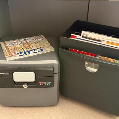 Sentry Safe (unlocked; replacement key needed) and Maps Lot