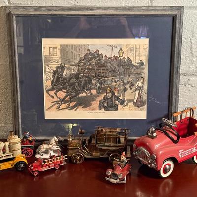 Ogden Print- 'A Fire Alarm-Turning a Sharp Corner' Lot