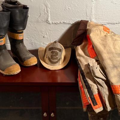 Firefighter Uniform Gear- Boots, Hat and Jacket