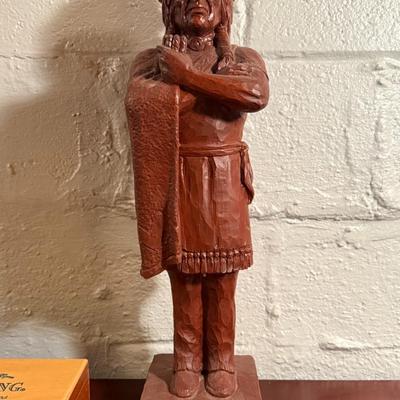 Vintage 1997 Wetherbee 914 Cigar Indian Statue (22") and Cigar Box