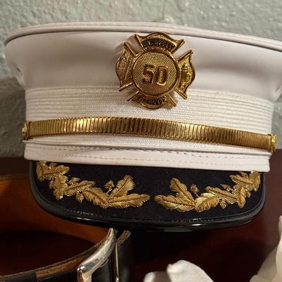 Formal Firefighter Uniform Cap and Badges Lot