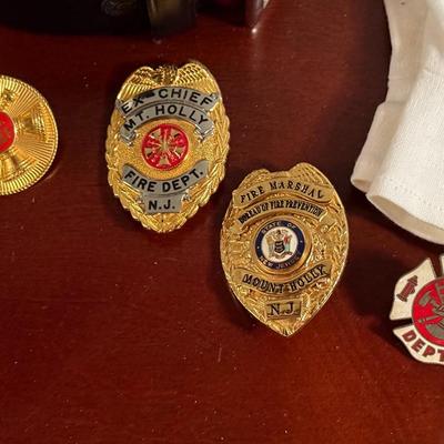 Formal Firefighter Uniform Cap and Badges Lot
