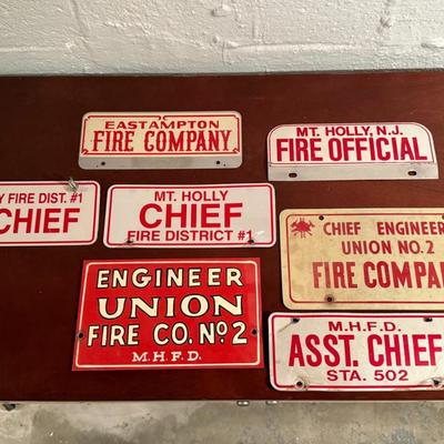 Fire Chief Metal Plates Lot