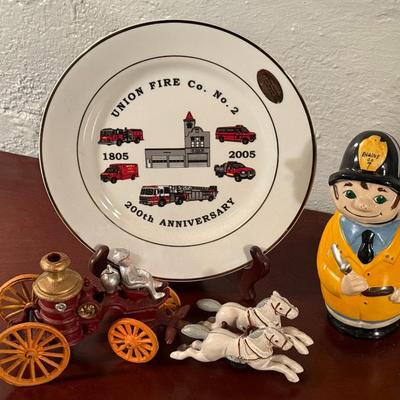 Small Cast Iron Fire Wagon Lot