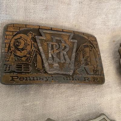 Vintage belt buckle collection Americana, Train