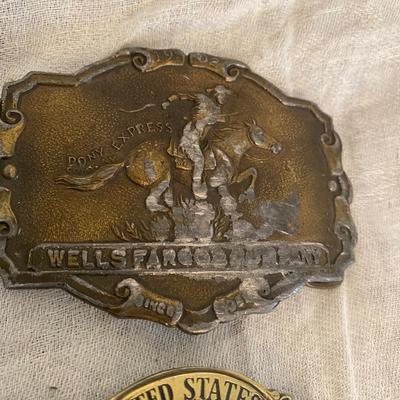 Vintage belt buckle collection Americana, Train