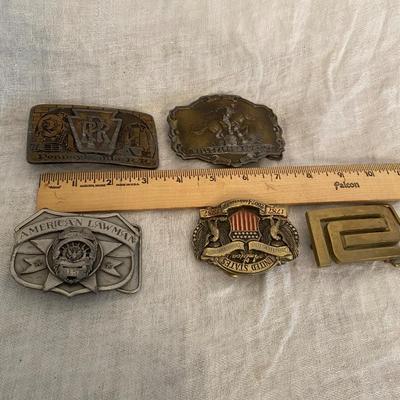Vintage belt buckle collection Americana, Train