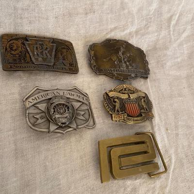Vintage belt buckle collection Americana, Train