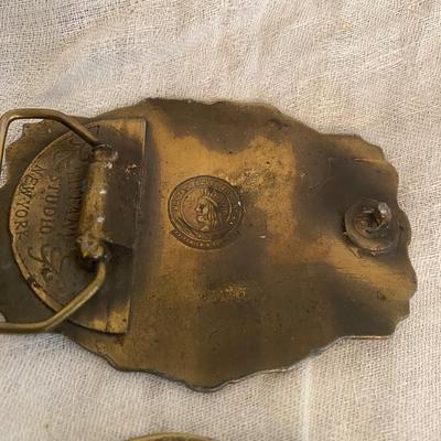 Vintage belt buckle collection Americana, Train