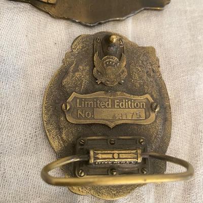 Vintage belt buckle collection Americana, Train